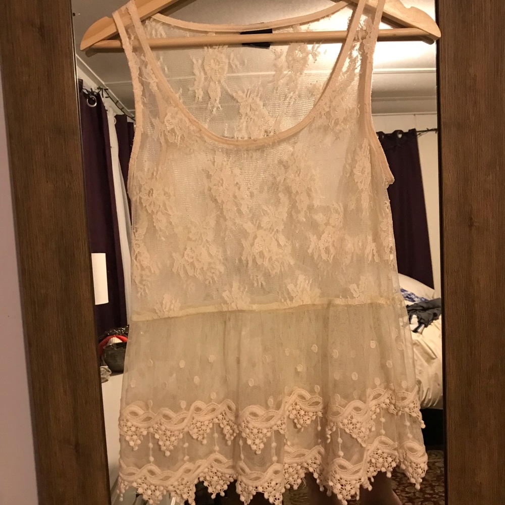 Lace Floral see through tank top lingerie